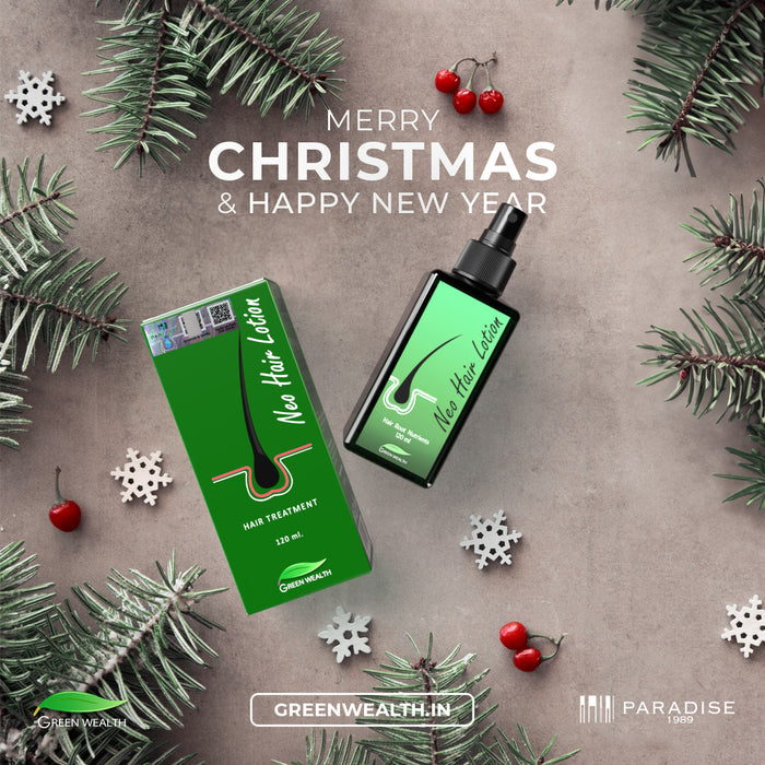 Let this Christmas bring you more Happiness & Healthy Hair Be your own Santa and gift yourself Green Wealth Neo Hair Lotion